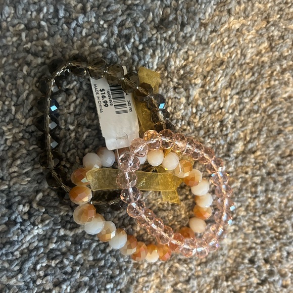 LOFT Gold and Brown Beaded Bracelet Trio - Picture 3 of 3